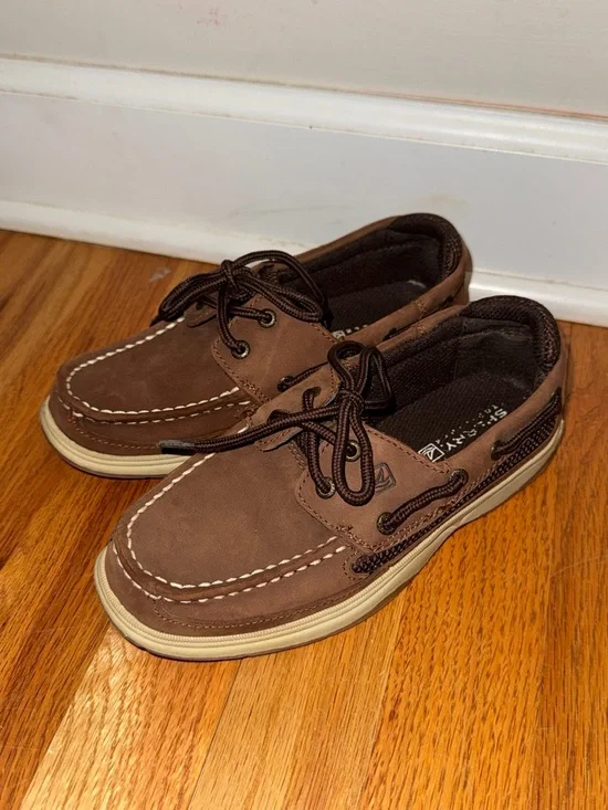 Sperry Brown Leather Moc Toe Boat Shoes - Picture 2 of 7